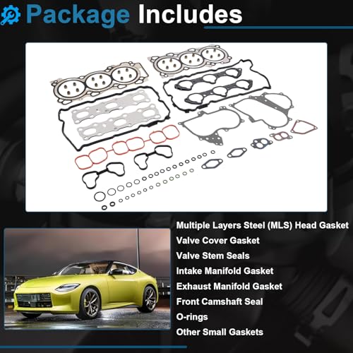 Image of AUCERAMIC Cylinder Head Gasket Set Fit for 2013-2016 Nissan Pathfinder 2007-2020 Nissan Altima Maxima Murano Quest 2013-2016 Infiniti JX35 QX60 Vavle Cover Gasket 3.5L V6 DOHC HS54587 HS26511PT