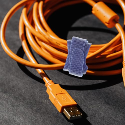 ULTECHNOVO 100 piezas Reusable Loop Fastener Cable Ties Correas de sujeción para cables de alta resistencia para la gestión de cables eléctricos y de carga bajo el escritorio miniatura 4