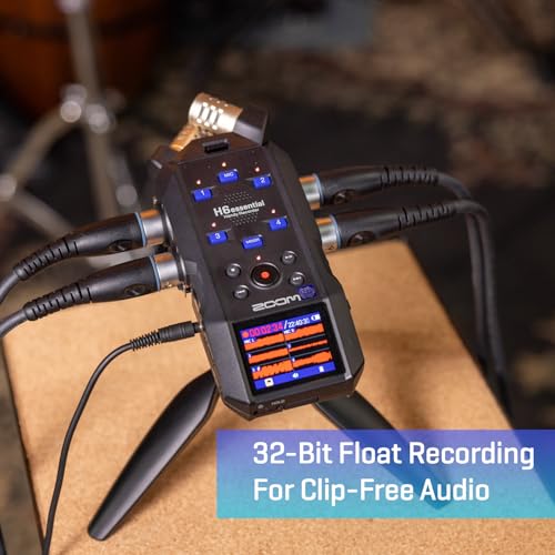 Image of Zoom H6 Essential Handheld Recorder for Musicians, Podcasters & Filmmakers with Stereo Microphones, 4 XLR /TRS Inputs, 6 Tracks of 32-Bit Float Recording, & USB Audio Interface | 4 Xlr and Trs Inputs, Xy Stereo Mic Included, Up to 96khz, USB-C Interface, SD Up to 1TB