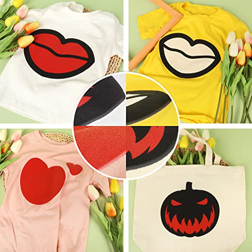 Black White And Red Puff Vinyl: Nicevinyl 6Pcs 3D Puff Htv Vinyl Heat Transfer Bundle 12"X10" - Puffy Iron On Vinyl For Cricut #TOP5