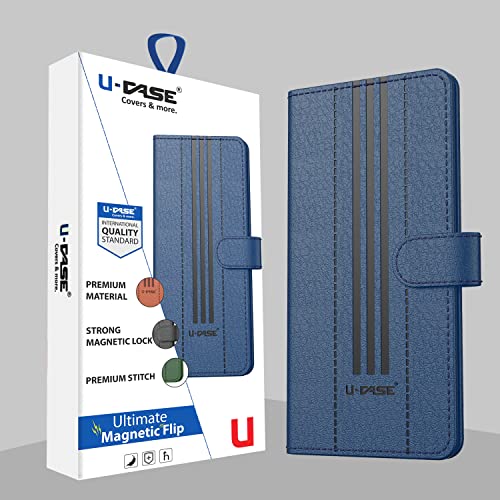 Image of U-Case Compatible with Xiaomi Redmi A2 Plus /Poco C51 / Poco C50 / Redmi A1 Plus Flip Cover | Leather Finish | Inside Pockets & Inbuilt Stand | Shockproof Wallet Style Magnetic Closure Blue