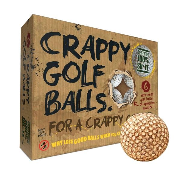 Crappy Golf Balls x 6 – Hilarious Gag Gift for Golf Lovers – Perfect for Fans of Titleist, Callaway, Srixon, and Taylormade Golf Balls!