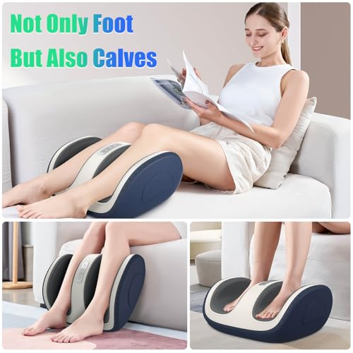 Image of SLOTHMORE Shiatsu Foot & Calf Massager with Compression & Heating, Deep Tissue Kneading Improves Circulation, Helps Plantar Fasciitis, for Foot, Calf, Arms, Fit Up to Size 14