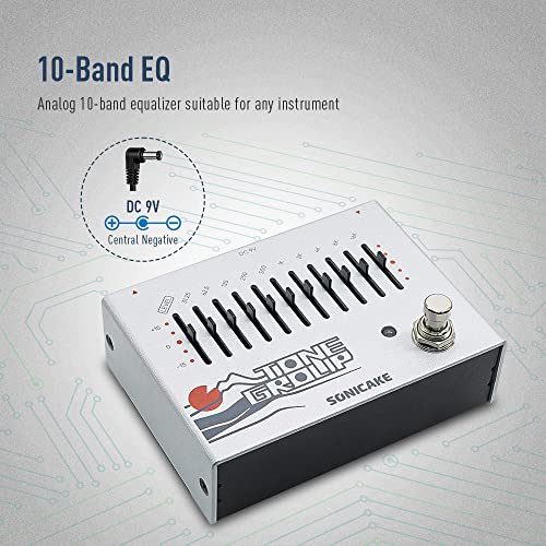 Image of SONICAKE QDS-01 Guitar Pedal 10-Band EQ Equalizer Guitar Bass Effects Pedal Tone Group | with True Bypass-Tone Group