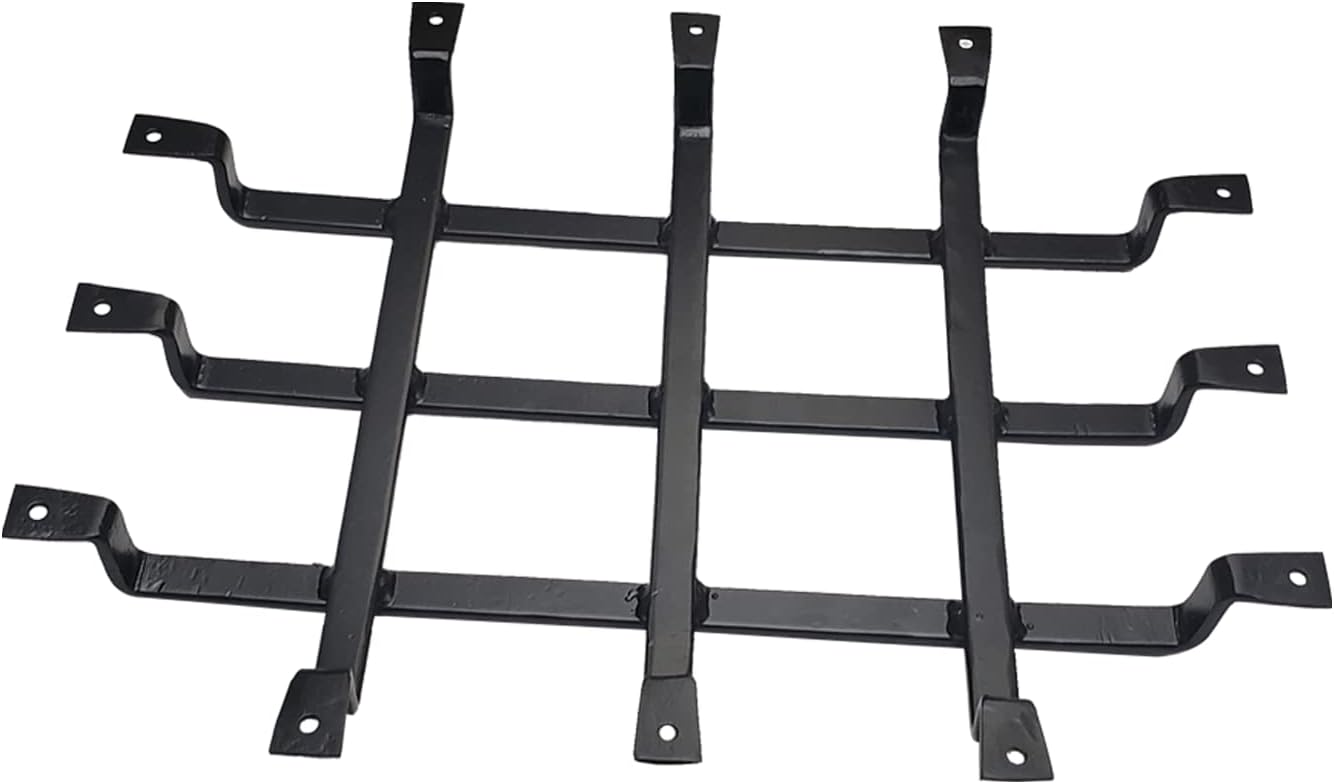 PRIMA Decorative Hardware Gate Speakeasy Grille - Iron Square Design 104 - Black Powder Coated Finish Speakeasy Door Grille - for Solid Wood Passage Door, Wood Gates & Garage Door (16.5″x 13.5″)