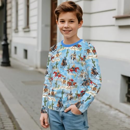 Image of Uourmeti Long Sleeve Tops for Boys Graphic T Shirts Teen Girls Active Pullover Tees