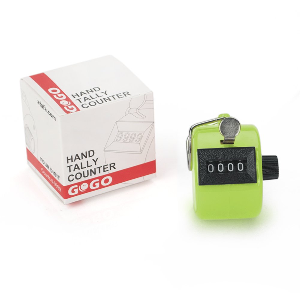GOGO 1 Pezzi Contatore Manuale, Contatore Contacolpi in Plastica Portatile a 4 Cifre,Tally Counter per Golf/Allenatore/Scuola/Eventi/Contare/Sport