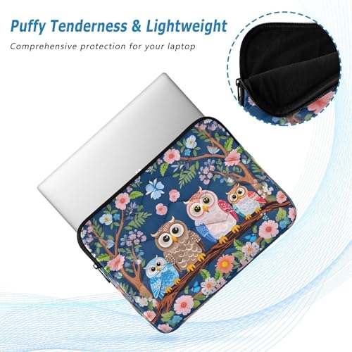 Funda para portátil de 13-14 pulgadas con diseño floral búhos miniatura 5