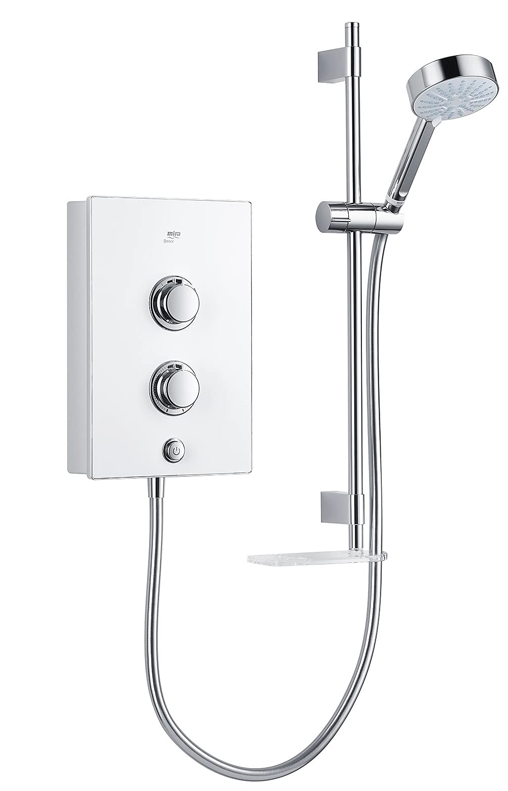 Mira Decor White Manual Decor Electric Shower (Dep: 97.4mm H: 332mm W: 220mm, 3.3kg), 9.5kW