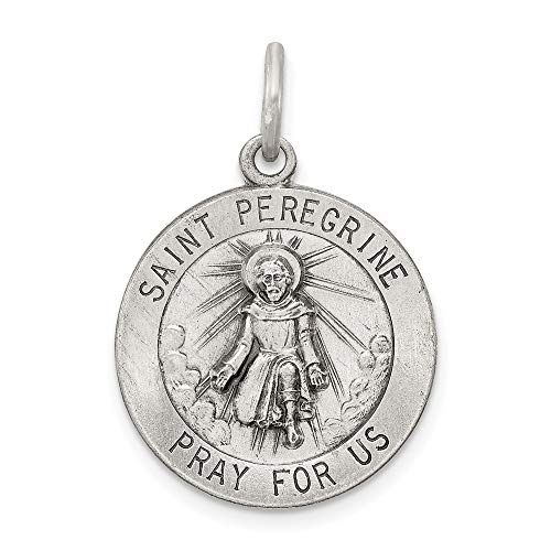925 Sterling Silver Saint Peregrine Medal Pendant Charm Necklace Religious Patron St Fine Jewelry For Women Gifts For Her