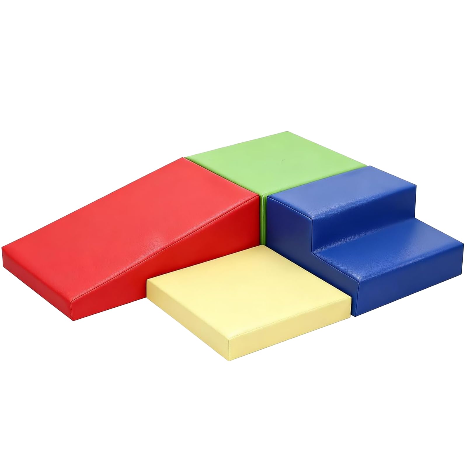 JungleDove Indoor Soft Play Equipment for Toddlers: 4 PCS PU Leather Baby Soft Play Set for Crawling and Climbing - Foam Blocks Montessori Toys for Kids Motor Development
