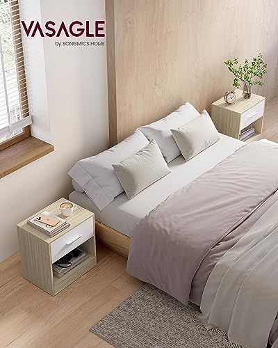 VASAGLE Nachttisch 2er Set, Beistelltisch, Schublade, offenes Fach – Ansicht 2
