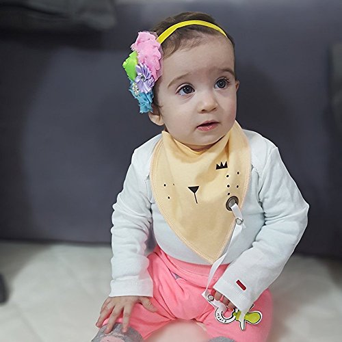 iZiv Set van 12 babybandana-slabbetjes met verstelbare drukknoppen, waterdichte katoenen voering voor 0-2 jaar - Image 6