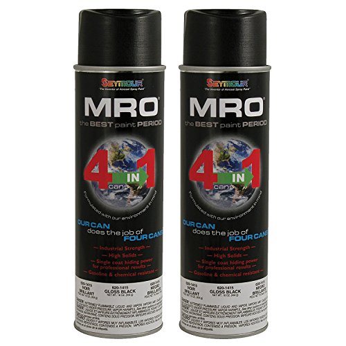Seymour Spray Paint, Gloss Black MRO Industrial Enamel Paint, 20 Fluid oz. Can (2)