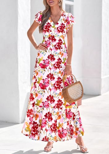 Image of PRETTYGARDEN Womens Summer Boho Floral Maxi Dress