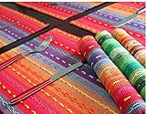 Ivenf Set of 6 100% Handmade Woven Braided Ribbed Cotton Table Placemats Rainbow Red 12