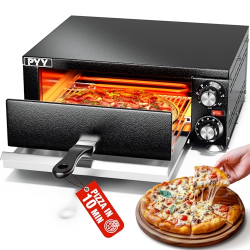 PYY Electric Pizza Oven Indoor Countertop Pizza Oven Commercial Pizza Maker Machine for Home with Timer Stainless Steel Pizza Cooker