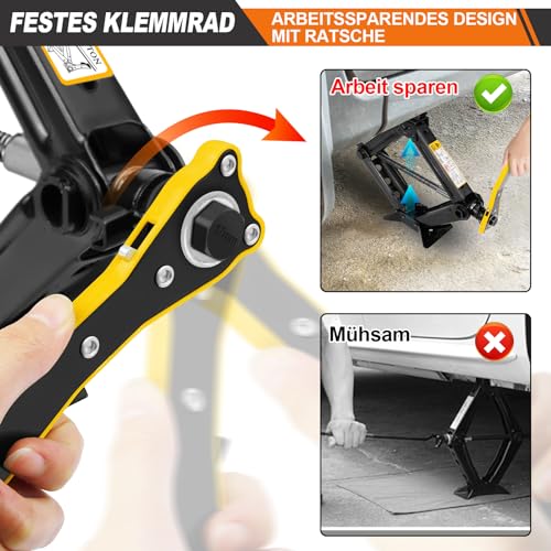 2 Tonnen (4409 lbs) Scherenwagenheber mit arbeitssparendem Ratschenschlüssel für die meisten...