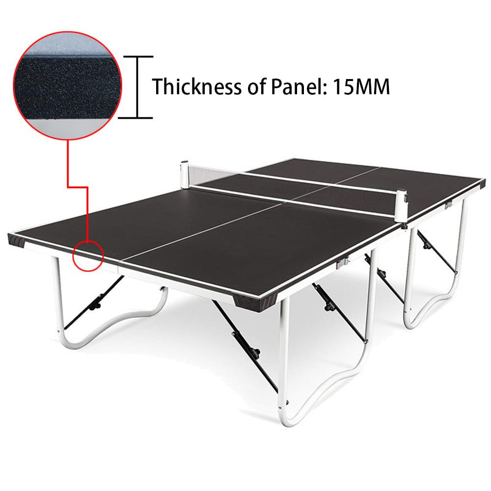 Tavolo da ping pong pieghevole da 2,7 m con rete, 2 racchette e 2 palline, portatile, di medie dimensioni, per interni ed esterni