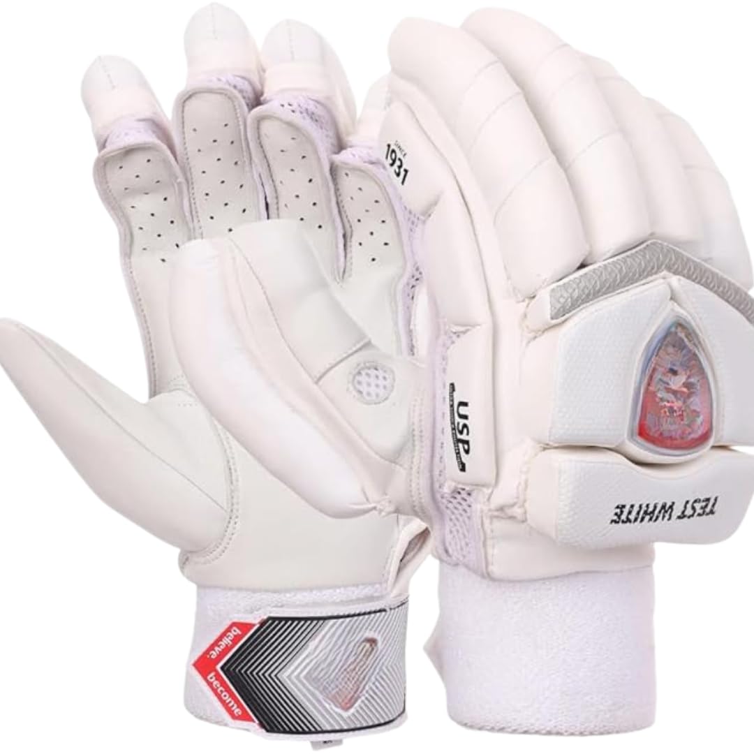 KORE NS White Batting Gloves Right Hand Cricket for Men Size Batting