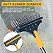 2 in 1 Cleaning Scrub Brush Grout Brush Scrape Floor Scrub Brush with Long Handle V-Shape Stiff Bristle Brush Scrubber with Squeegee 120°Rotating Magic Broom Brush for Cleaning Bathroom Glass Wall