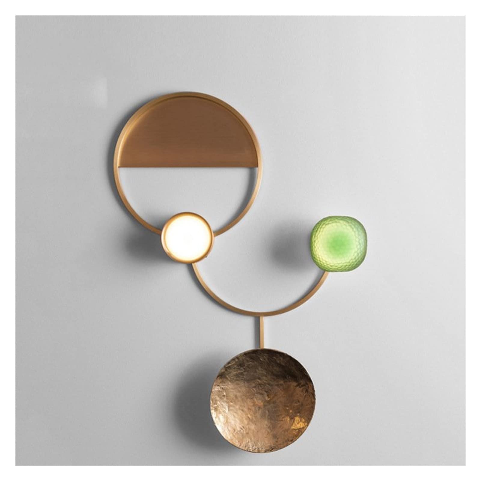 ZTCHSENZT Wall Sconces, Postmodern Minimalist LED Wall Lamp Copper Wall Lamp Balcony Stair Illuminated Lights Loft Fixtures Bedroom Bedside Lighting,D42cm H60cm-White light