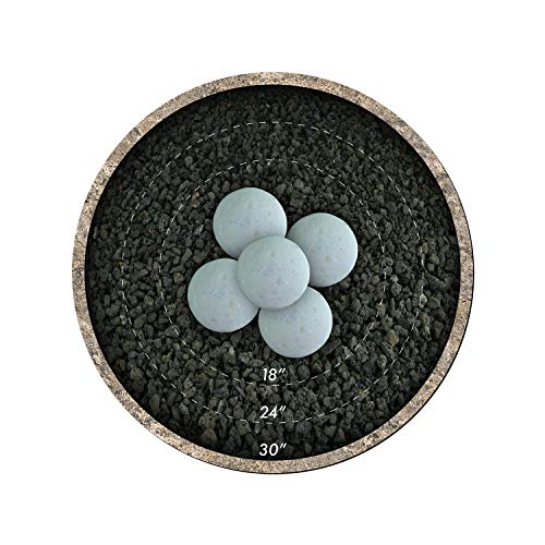 Ceramic Fire Balls | Set of 5 | Modern Accessory for Indoor and Outdoor Fire Pits or Fireplaces – Brushed Concrete Look | Pewter Gray, 6 Inch