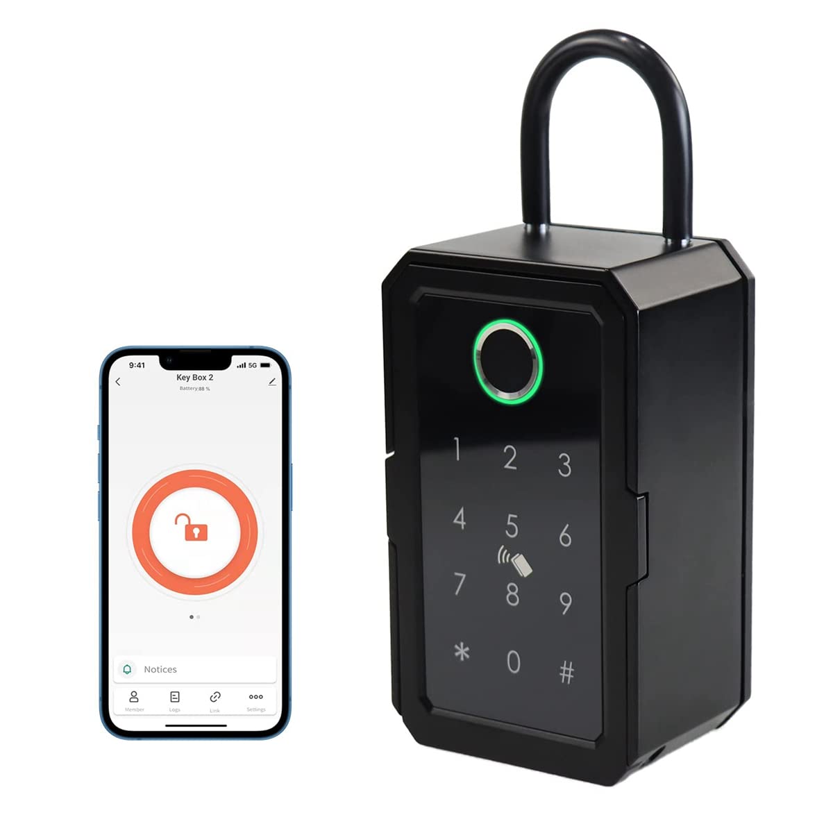 Smart Key Lock Box Ttlock WiFi Fechadura Eletronica Wasserdichte Wandhalterung Fingerabdruck Türschloss Sicherheit Lockbox