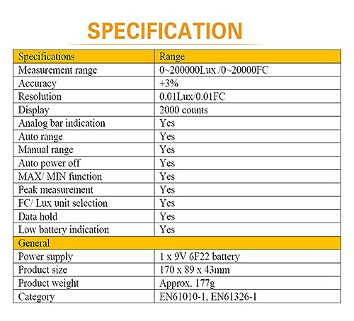 Medidor de luz digital de alta precisión con pantalla HD para pruebas de espectros estables 6