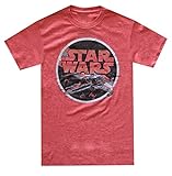Star Wars Men's X-Wing Fighter Circle T-shirt (Large, Red Heather)