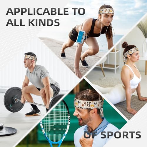 Sportschal mit Hunderassen-Druck, Sportkrawatte für Tennis, Radfahren, Fitnessstudio, verstellbare Passform