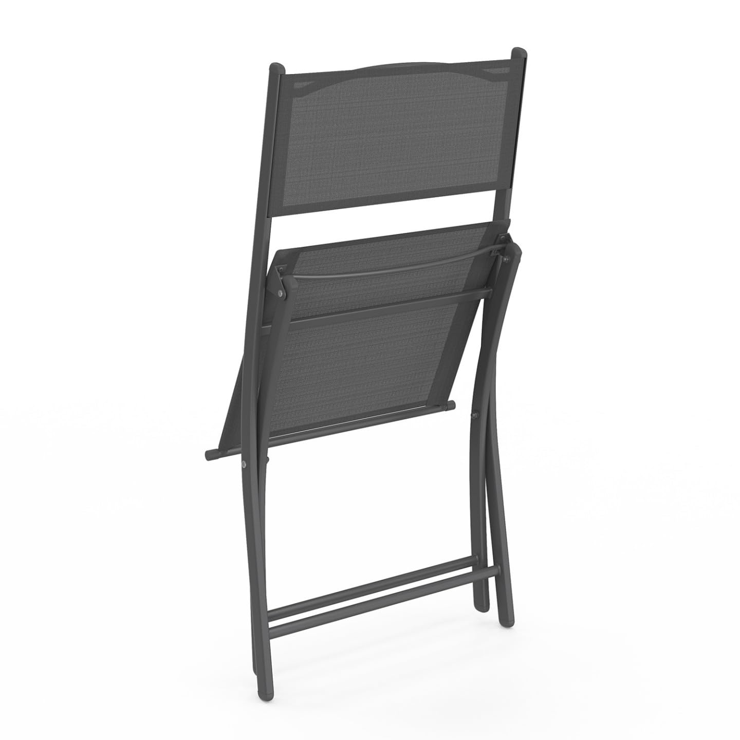 IDMarket - Lot de 4 chaises de Jardin Pliantes Bastia métal et textilène Gris Anthracite