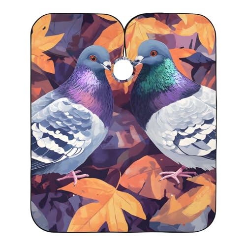 Hezely Two Pigeons Hair Dye Cape, Barber Cape for Adults,Waterproof Salon Cape,Waterproof Hairdressing Styling Hair Cutting, 65