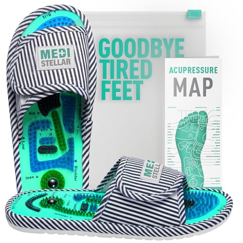 Acupressure Massage Slippers for Plantar Fasciitis & Neuropathy Relief – Reflexology Massager Sandals, Ideal Gift for Men & Women, Stress & Tension, Pain Management for Foot Health Xmas gift