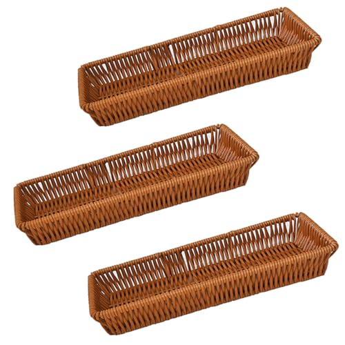 RT&BS Handwoven Utensil Basket, Artisan Mini Bread Basket, Flatware Storage