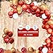 Produktbild Rot Gold Luftballons Garland Arch, SPECOOL 110 Rubinrot Weiß Latex Ballons Palmblätter Gold Metallic Luftballons Konfetti Ballons Dekoration für Mädchen Frauen Geburtstag Hochzeit Burgunderparty