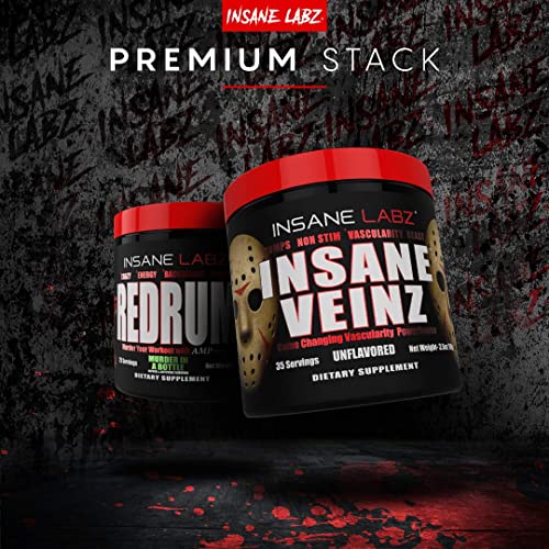 Insane Labz Insane Veinz Non Stimulant No Enhancing Powder, Nitric Oxide Booster, Loaded With Agmatine Sulfate And Betaine Anhydrous, Increase Vascularity, 35 Srvgs, Fruit Punch #TOP4