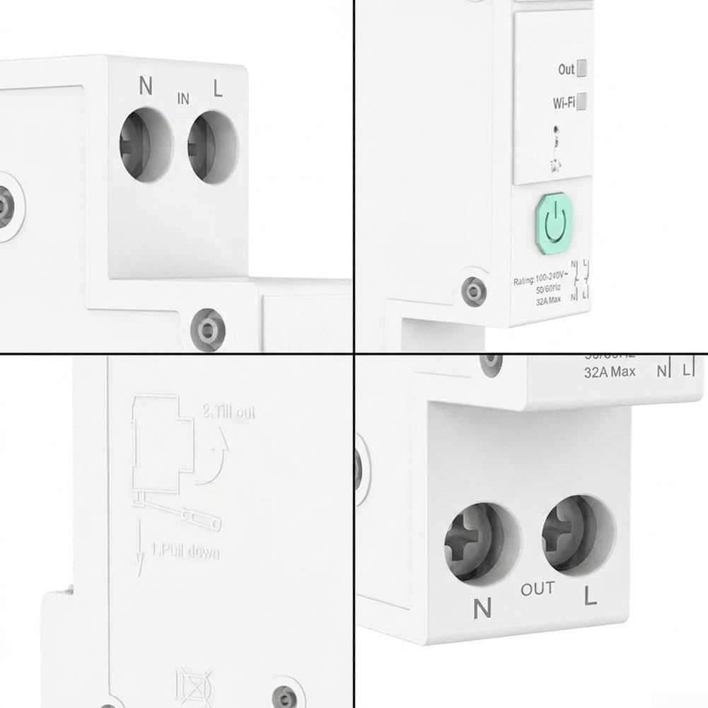 per zigbee 3.0 Smart Rail Switch 32A monitoraggio energetico per