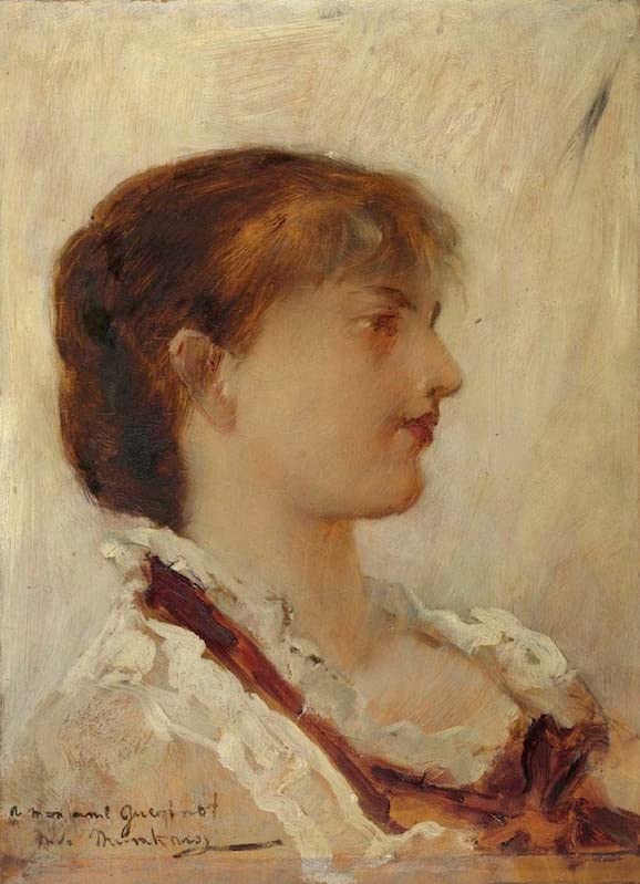 Tableau toile portrait de jeune fille Mihaly Munkacsy affiche d'art murale 60x90