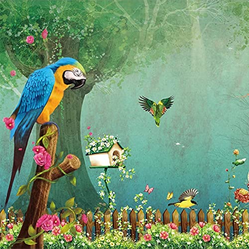 Sheroching Pvc Self Adhesive Mural 3D Wallpaper Giraffe Parrot Forest Boy Girl Room Wall Painting Restaurant Decoration Photo Wallpaper #TOP3