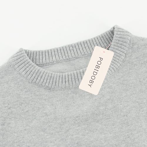 Image of POBIDOBY Sweater for Girls & Boys, Purcotton Pullover Knit Sweater for Uniform