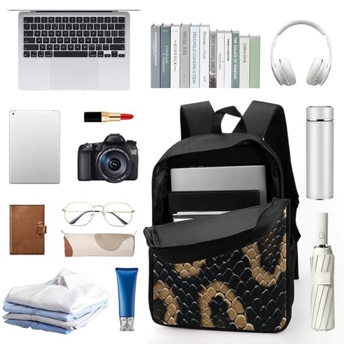 Snake Pattern Backpack Simple Leisure Travel Backpack Outgoing Daypack 17 Inch3