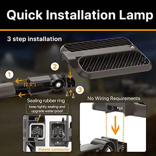 Demilare Led Parking Lot Lights Quick Installation Slip Fitter Mount Commercial Street Area Lighting With Dusk To Dawn Photocell 45000Lm Ip65 Waterproof Shoebox Lights For Driveways, Parking Lot #TOP2