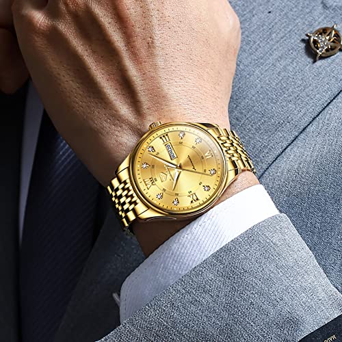 Image of OLEVS Automatic Mens Watches Self Winding Mechanical Business Luxury Dress Wrist Watch Stainless Steel Waterproof Luminous Day Date