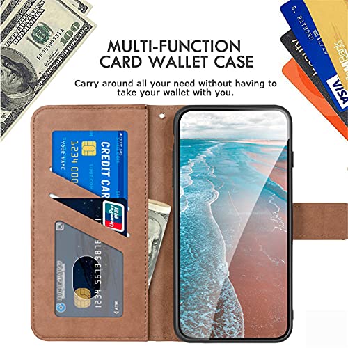 XYX Capa carteira para iPhone Xs Max, capa de telefone em couro PU com estampa de flor e veado com c