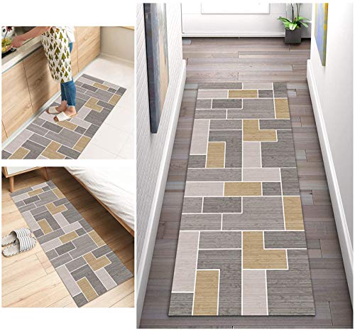 Tapis Long de Passage Couloir Cuisine Lavable Antidérapant Moderne Géométrie Tapis Cuisine Entrée en Polyester pour Couloir, Salon, Escalier, Largeur 60cm/ 70cm/ 80cm/ 90cm/ 100cm ( Size : 40x120cm ) Cover