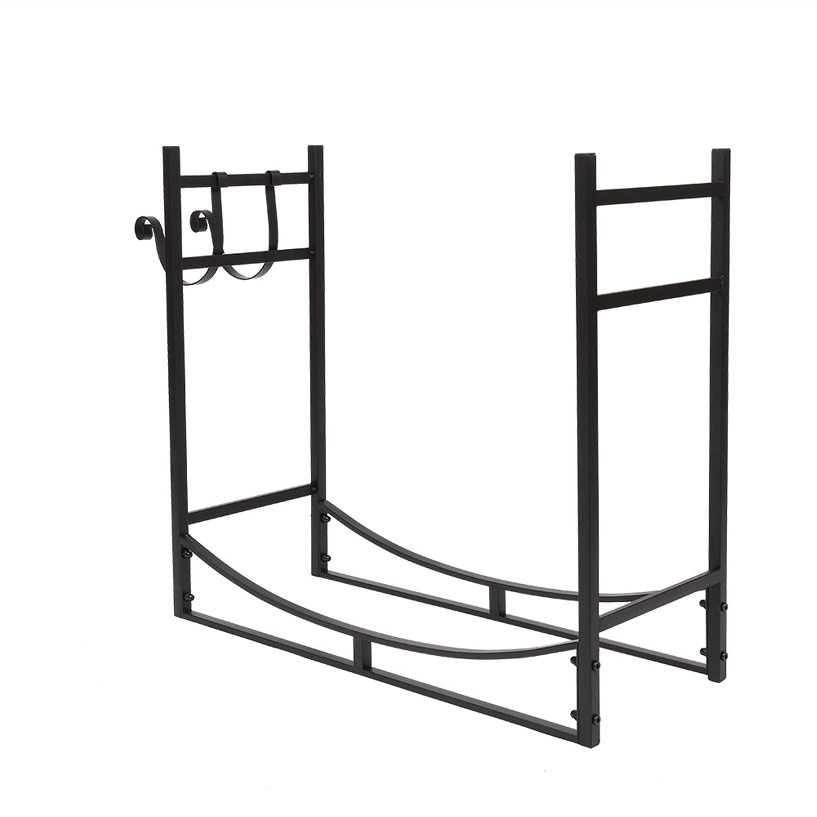 Estante de Registro de Chimenea Soporte de leña con chimenea de hierro Soporte de almacenamiento de bastidor de bastidor 33 pulgadas Negro Tubo de acero pesado Almacenamiento Madera para
