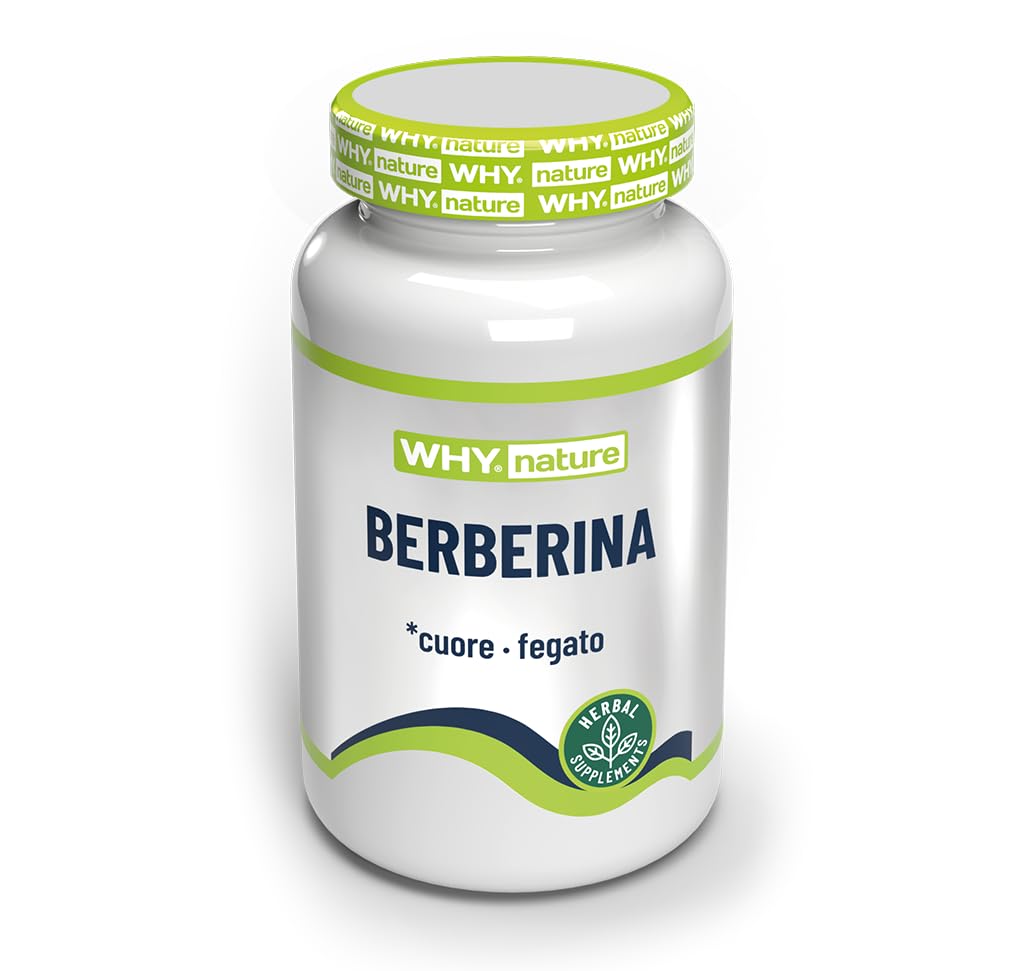 WHY NATURE BERBERINA - Integratori Alimentari Berberina e Cardo Mariano - Integratore per la Funzione Epatica e Cardiovascolare - Senza Glutine - 60 cpr
