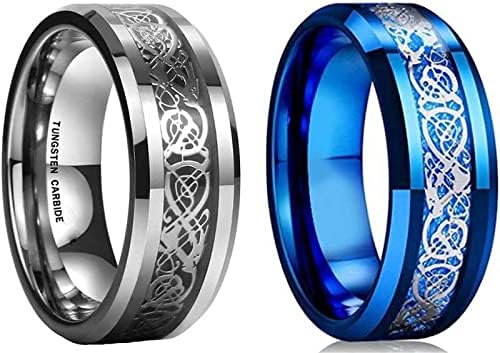 MEENAZStainless Steel Stylish dragon celtic proposal Couple band thumb Silver Platinum Black combo Finger Ring for Men Mens gents unisex Boys Boyfriend MEN RINGS-AM072
