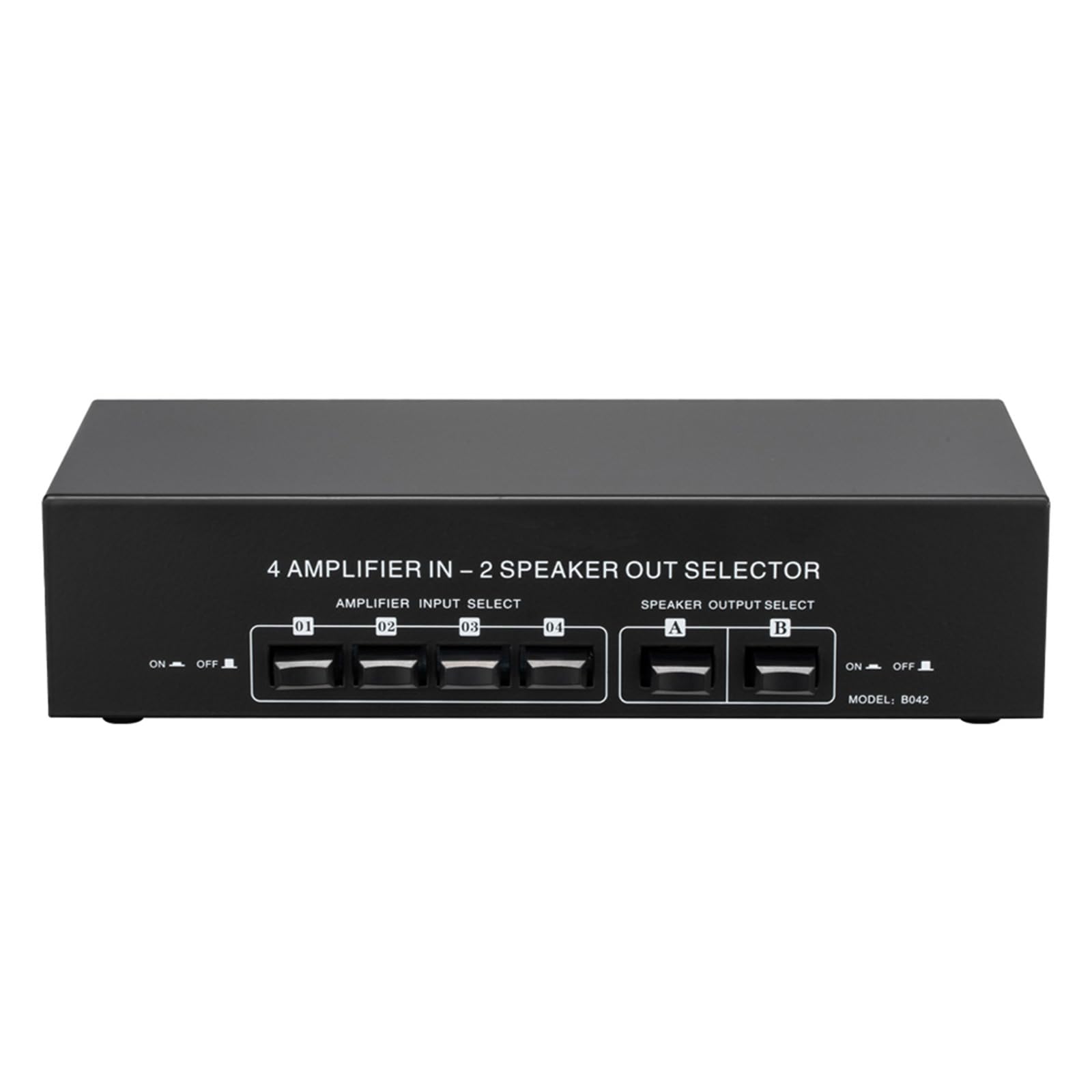 Interruptor de selección de amplificador de potencia pasiva de 4 entradas, 2 salidas, 300 vatios, caja selectora de interruptor de canal